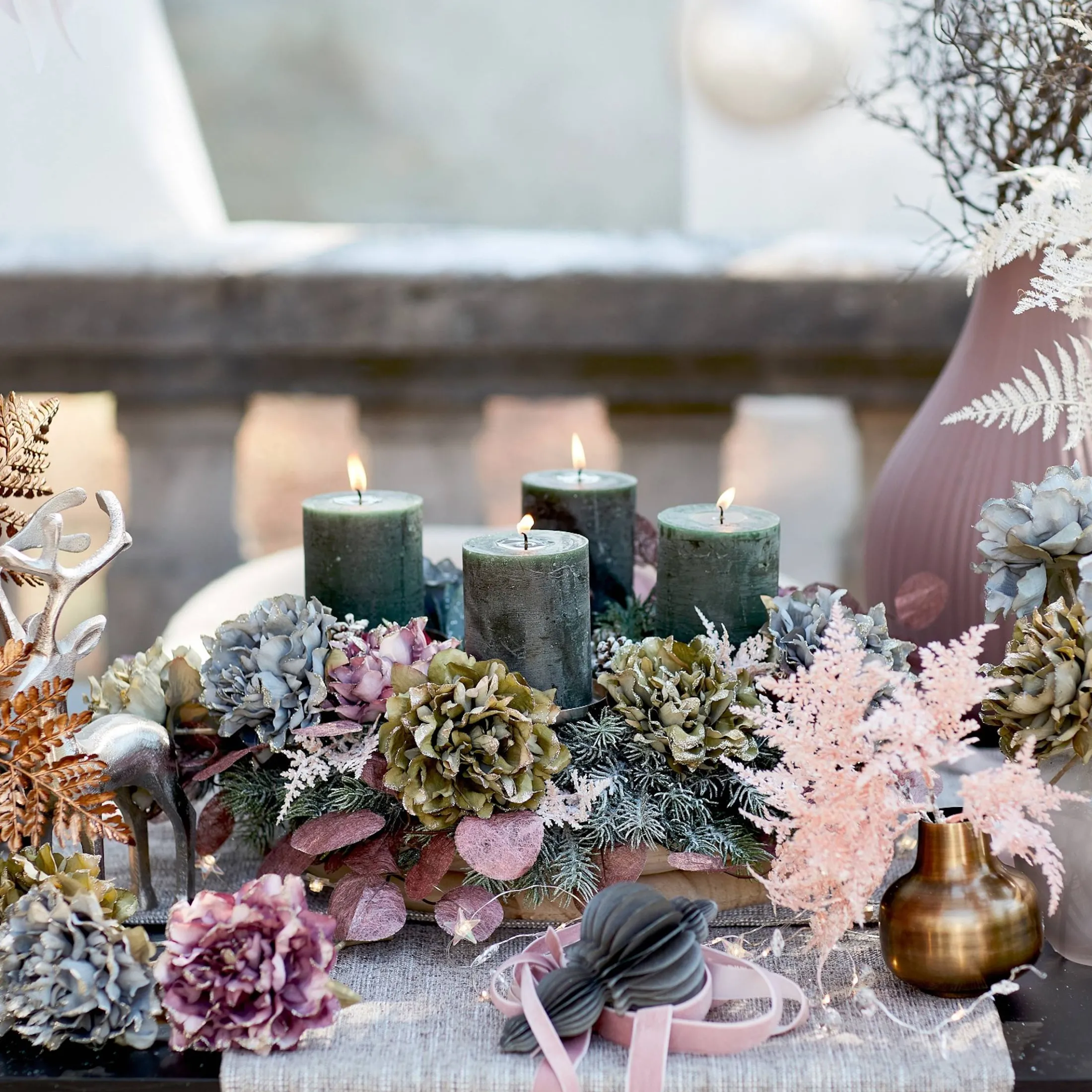 Store Depot Deko-Set Adventskranz Christmas Frosty