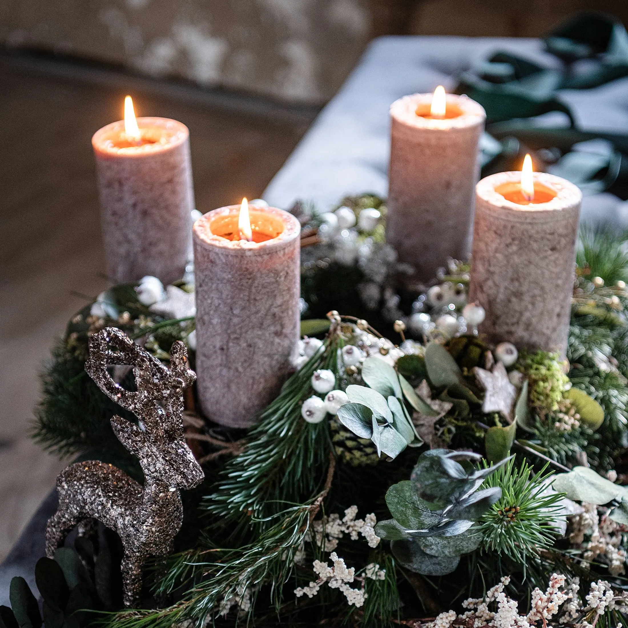 Store Depot Deko-Set Adventskranz Christmas Frosty