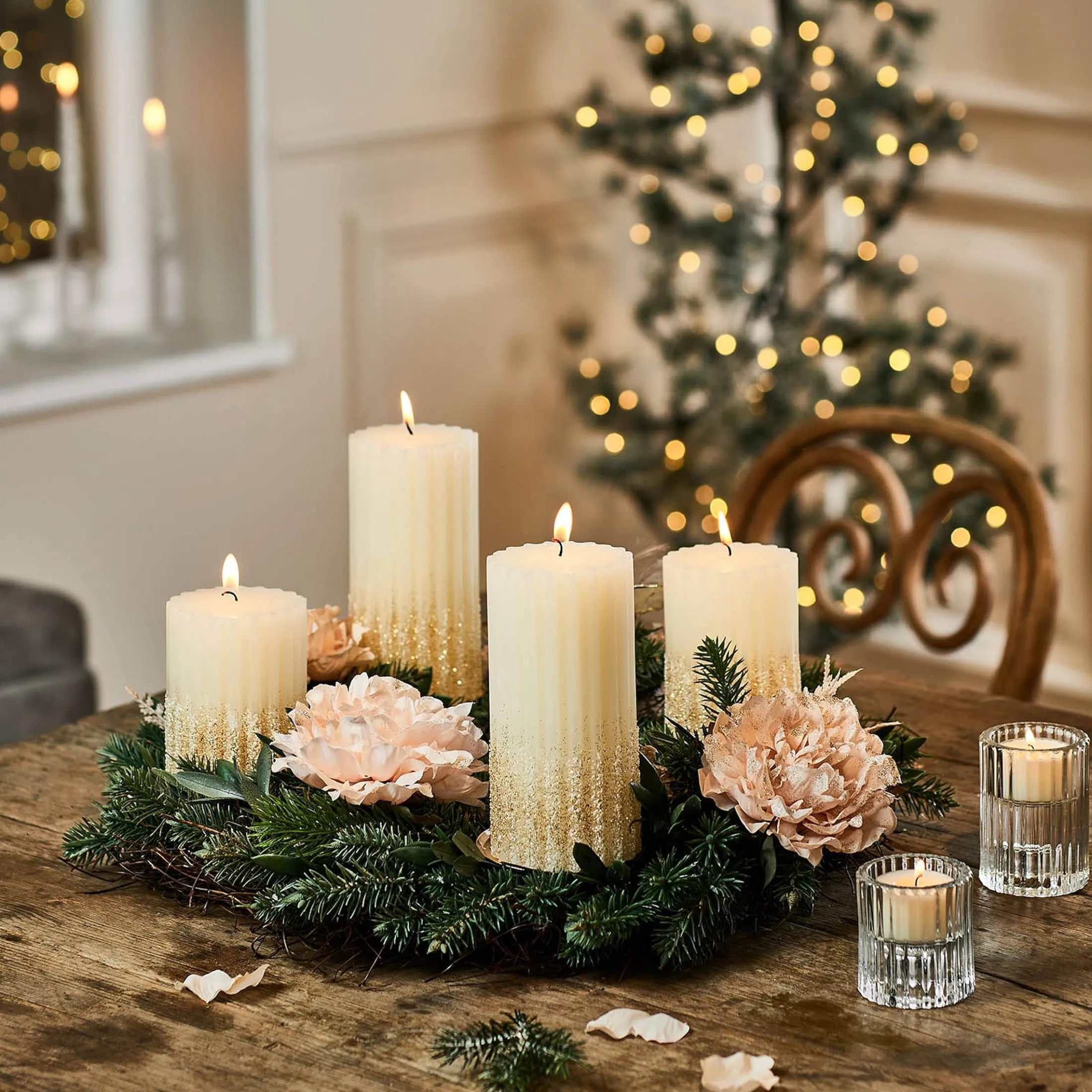 Store Depot Deko-Set Adventskranz Christmas Frosty