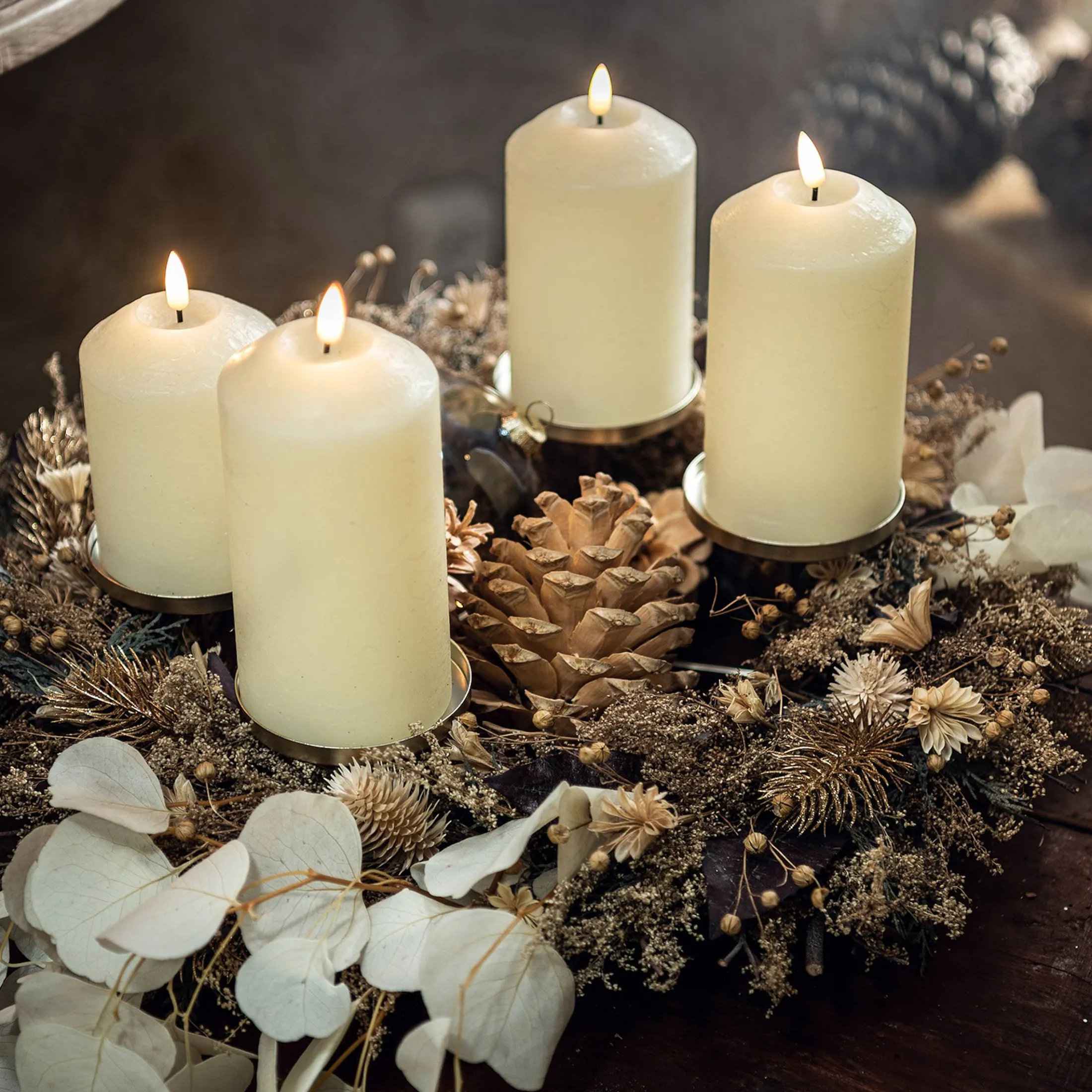 Store Depot Deko-Set Adventskranz Christmas Frosty