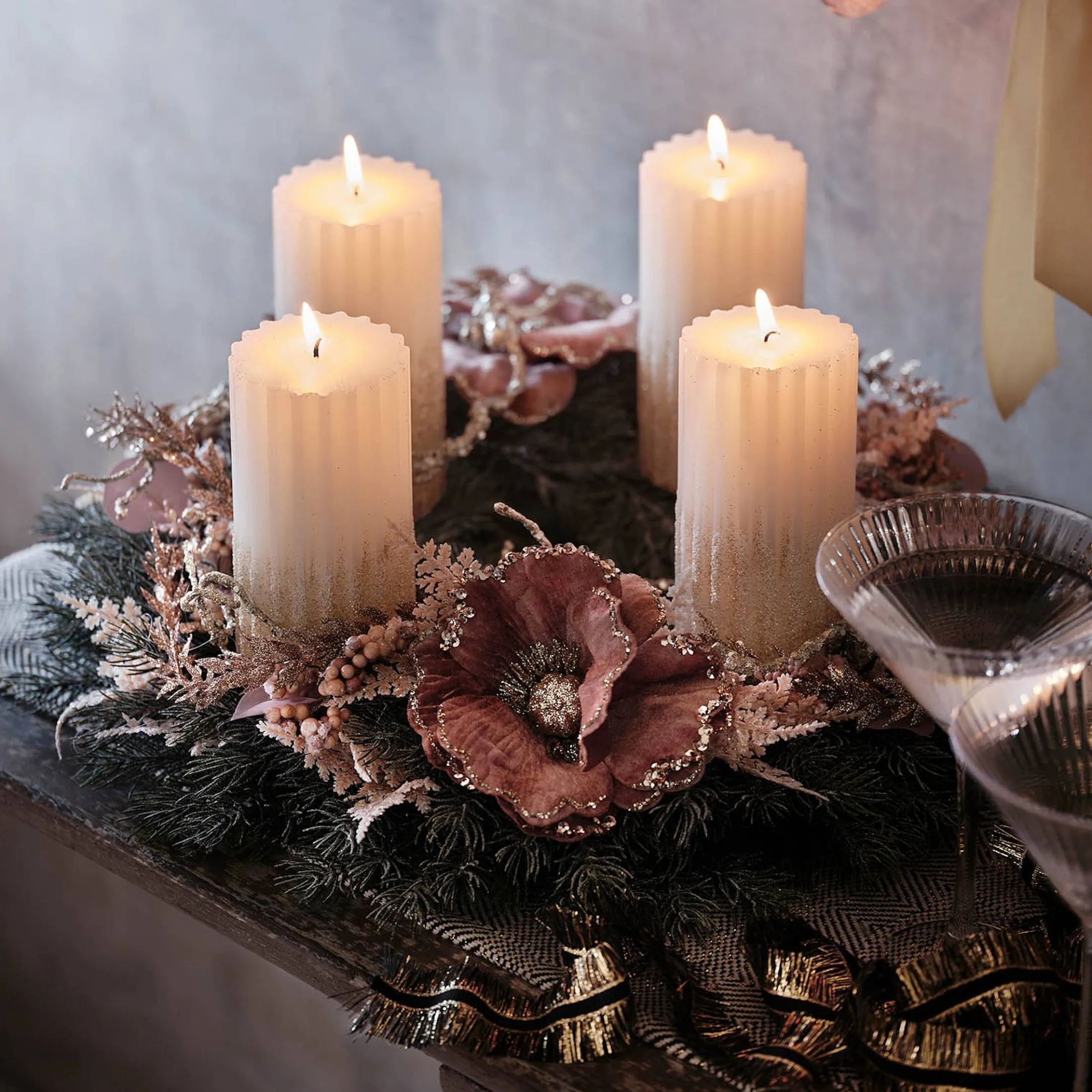 Store Depot Deko-Set Adventskranz Christmas Frosty