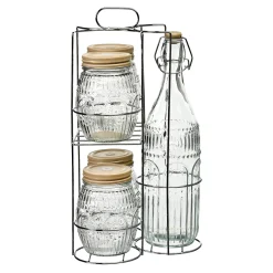 Sale Depot Flasche & Gläser-Set Romance Mit Halterung