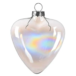 Hot Depot Glas-Baumschmuck Herz Holo