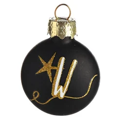Store Depot Glas-Baumschmuck Mini-Taler Monogramm W