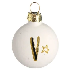 Best Depot Glas-Baumschmuck Mini-Taler Monogramm V
