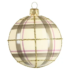 Online Depot Glas-Weihnachtskugel Checkered
