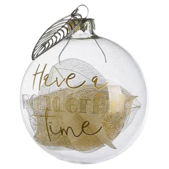 Flash Sale Depot Glas-Weihnachtskugel Filled Leaves