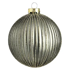 Online Depot Glas-Weihnachtskugel Glitterstripe