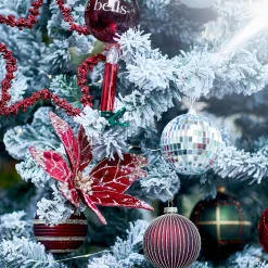 Online Depot Glas-Weihnachtskugel Glitterstripe