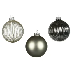 Outlet Depot Glas-Weihnachtskugel-Set Rille
