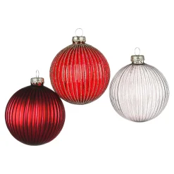 New Depot Glas-Weihnachtskugel-Set Rille