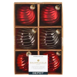 Best Depot Glas-Weihnachtskugel-Set Spiral